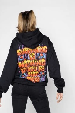 BROKEN PROMISES Airbrush Hoodie Black - BP X Hot Stuff Hoodies