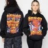 BROKEN PROMISES Airbrush Hoodie Black - BP X Hot Stuff Hoodies