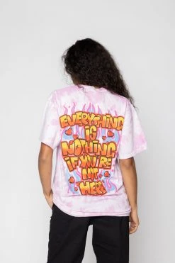 BROKEN PROMISES Airbrush Tie Dye Tee Pink - BP X Hot Stuff