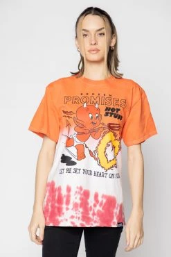 BROKEN PROMISES Shirts Chasing Fire Tie Dye SST Orange - BP X Hot Stuff