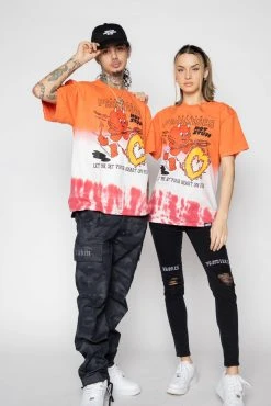 BROKEN PROMISES Shirts Chasing Fire Tie Dye SST Orange - BP X Hot Stuff