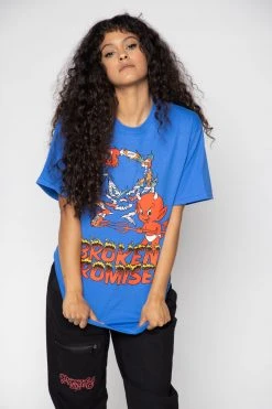 BROKEN PROMISES Ripper Tee Royal Blue - BP X Hot Stuff