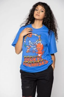BROKEN PROMISES Ripper Tee Royal Blue - BP X Hot Stuff