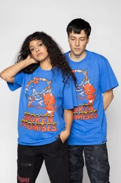 BROKEN PROMISES Ripper Tee Royal Blue - BP X Hot Stuff
