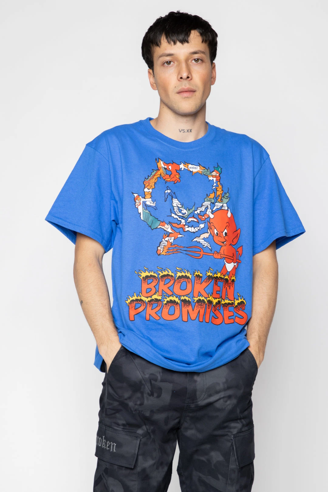 BROKEN PROMISES Ripper Tee Royal Blue - BP X Hot Stuff