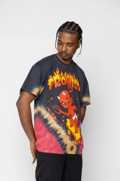 BROKEN PROMISES Hell On Wheels V-Dye Tee - BP X Hot Stuff Shirts