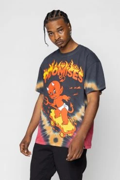 BROKEN PROMISES Hell On Wheels V-Dye Tee - BP X Hot Stuff Shirts