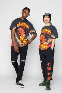 BROKEN PROMISES Hell On Wheels V-Dye Tee - BP X Hot Stuff Shirts