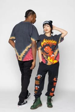 BROKEN PROMISES Hell On Wheels V-Dye Tee - BP X Hot Stuff Shirts