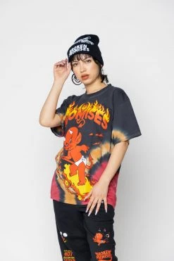 BROKEN PROMISES Hell On Wheels V-Dye Tee - BP X Hot Stuff Shirts