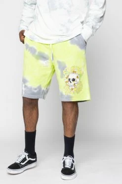 BROKEN PROMISES Beehive Shorts Tie Dye Green