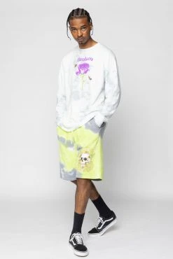 BROKEN PROMISES Beehive Shorts Tie Dye Green