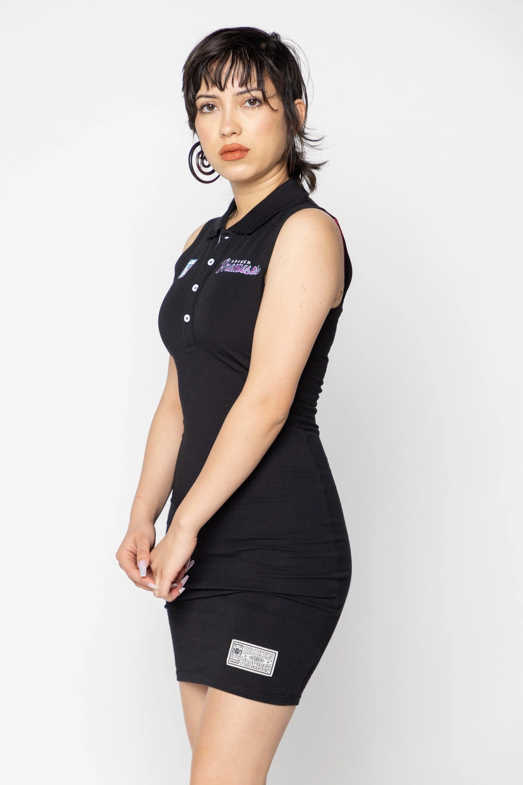 BROKEN PROMISES Womens You Played Me Polo Tank Dress