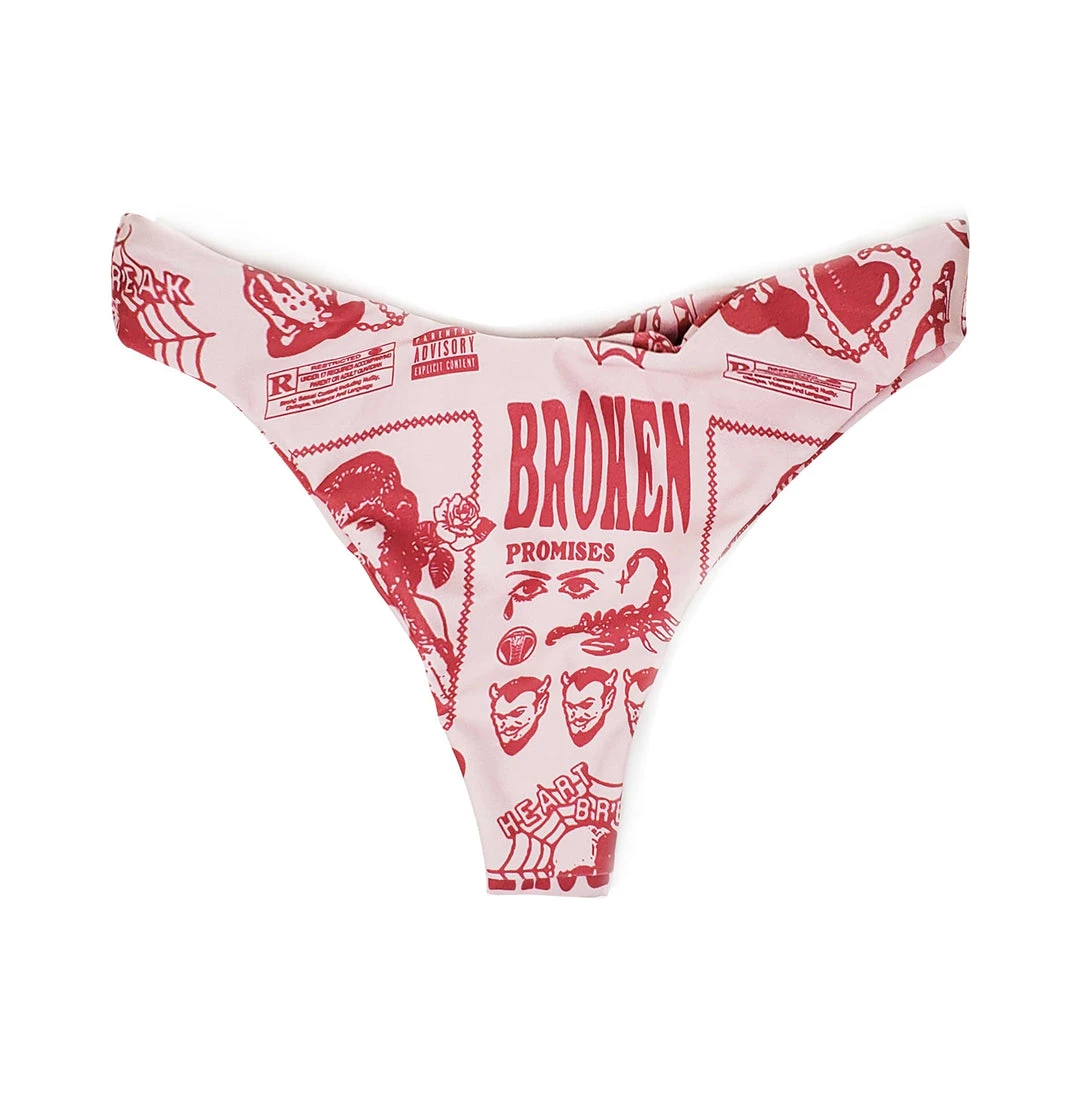 BROKEN PROMISES Demon Lover Bikini Bottom Pink