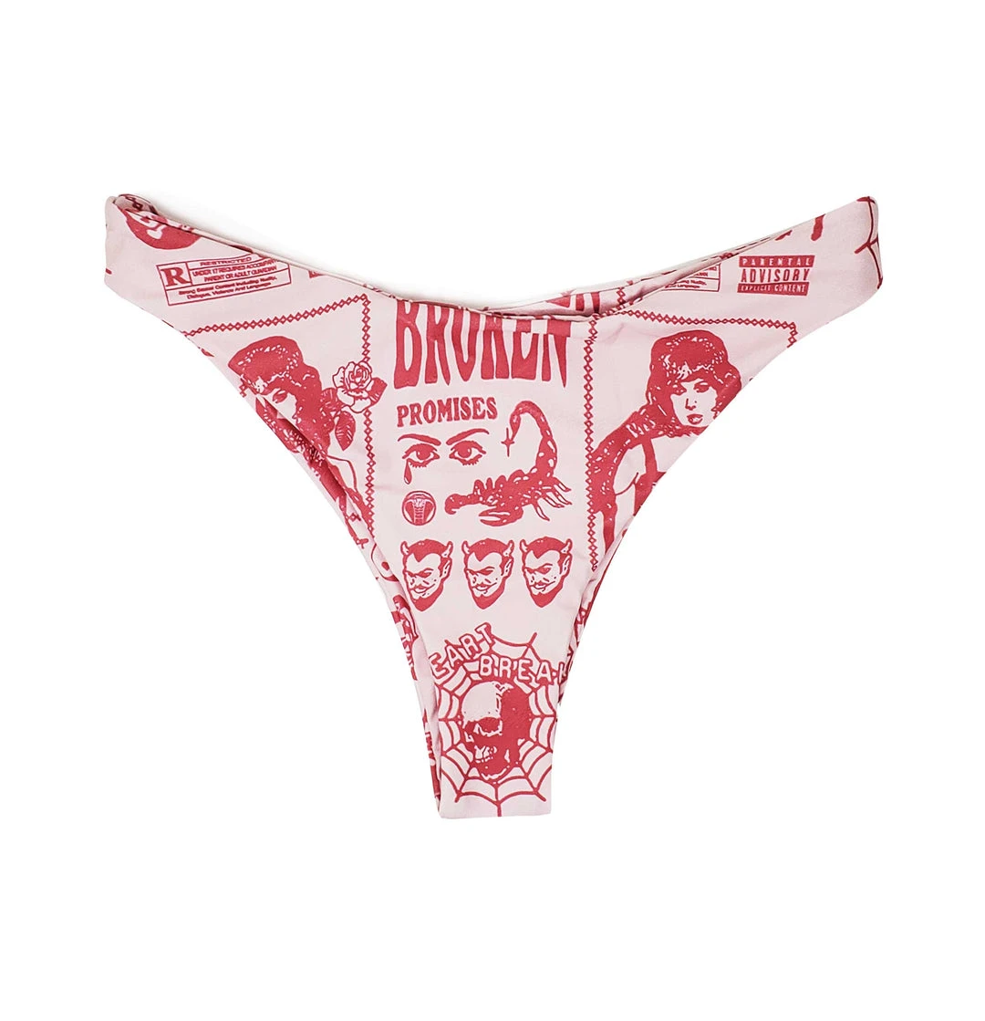 BROKEN PROMISES Demon Lover Bikini Bottom Pink