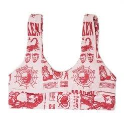 BROKEN PROMISES Demon Lover Bikini Top Pink Swim