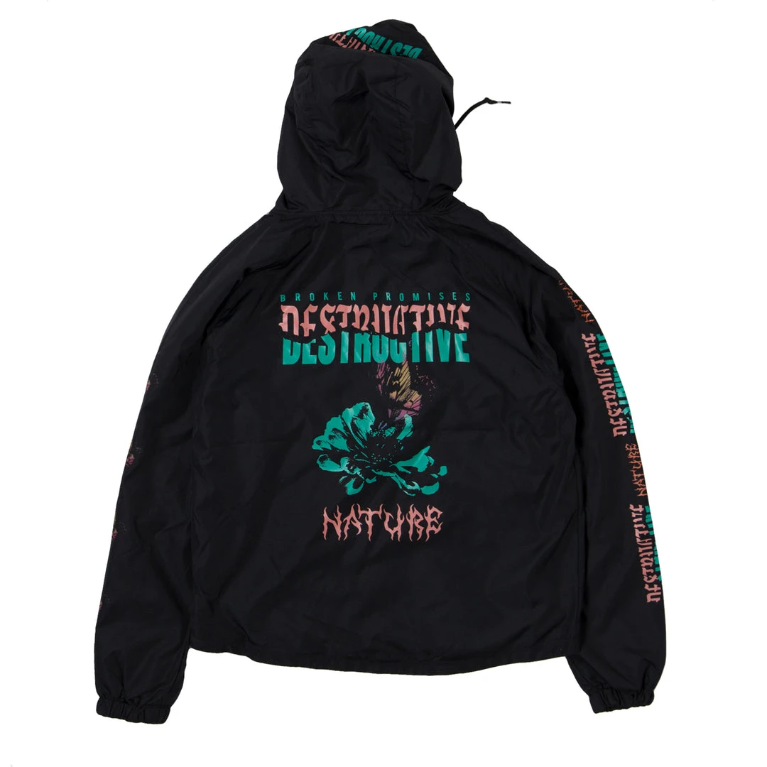 BROKEN PROMISES Destructive Nature Black Windbreaker