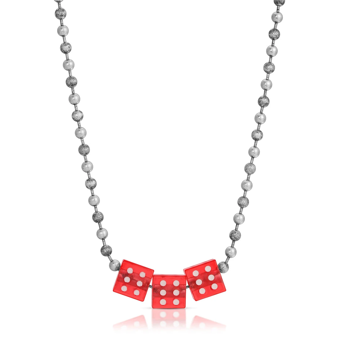 BROKEN PROMISES Acrylic Dice Trio Necklace Jewelry