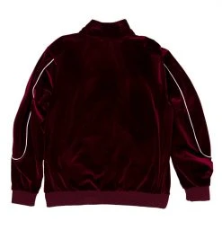 BROKEN PROMISES Sets Graveyard Velour Track Jacket - Maroon
