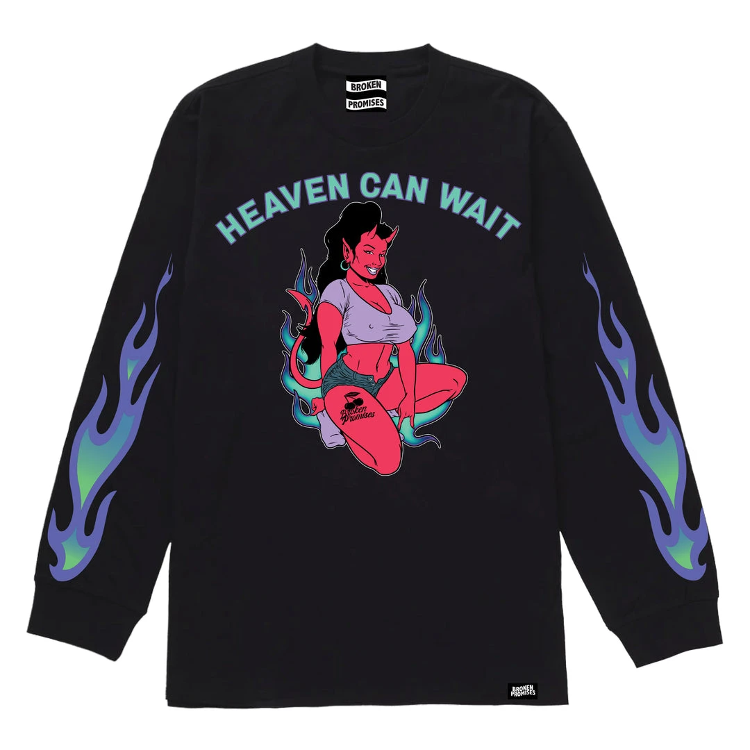 BROKEN PROMISES Heaven Can Wait L/S Black Shirts