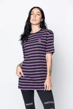 BROKEN PROMISES Thornless Stripe Purple Shirts