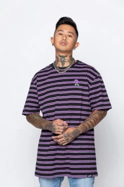 BROKEN PROMISES Thornless Stripe Purple Shirts