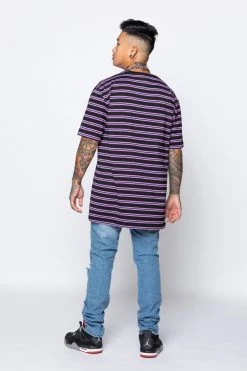 BROKEN PROMISES Thornless Stripe Purple Shirts