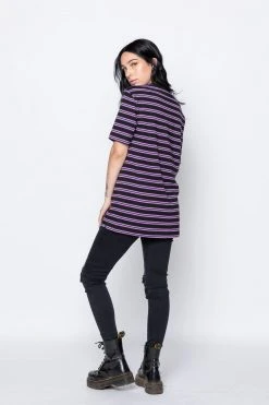 BROKEN PROMISES Thornless Stripe Purple Shirts