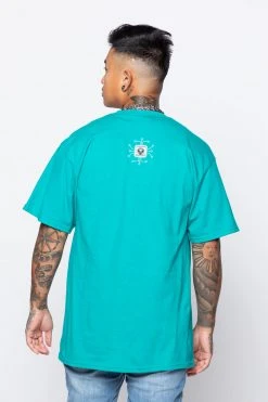 BROKEN PROMISES Micro Chip Tee Teal Shirts