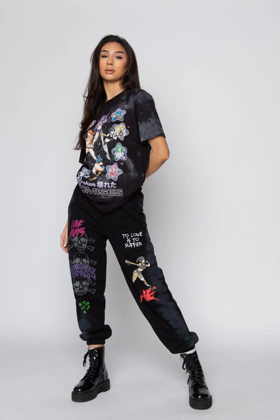 BROKEN PROMISES Love Me More Sweatpants Black