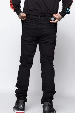 BROKEN PROMISES Stitch & Rip Denim - BLACK