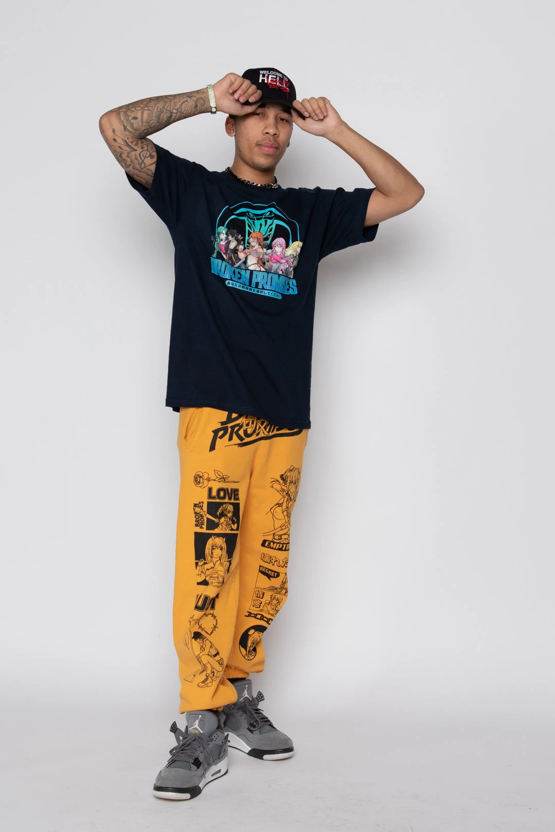 BROKEN PROMISES Let's Fight Tee Navy Shirts