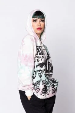 BROKEN PROMISES Demon Lover Hoodie White Tie Dye
