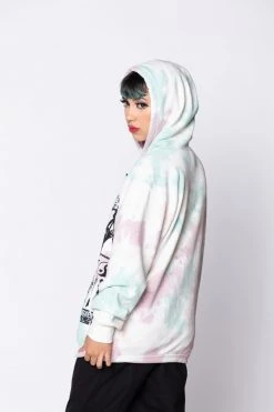 BROKEN PROMISES Demon Lover Hoodie White Tie Dye