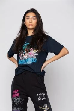 BROKEN PROMISES Let's Fight Tee Navy Shirts