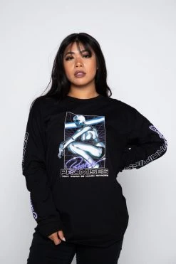 BROKEN PROMISES Shirts Cyborg Girl L/S Black