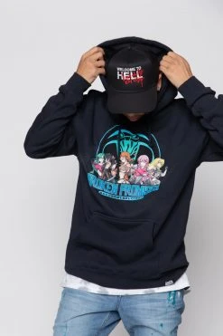 BROKEN PROMISES Let's Fight Hoodie Navy