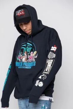 BROKEN PROMISES Let's Fight Hoodie Navy