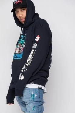 BROKEN PROMISES Let's Fight Hoodie Navy