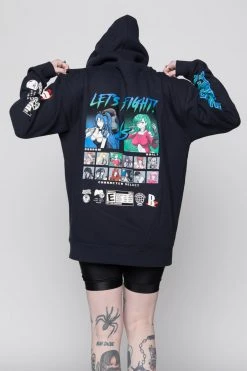 BROKEN PROMISES Let's Fight Hoodie Navy