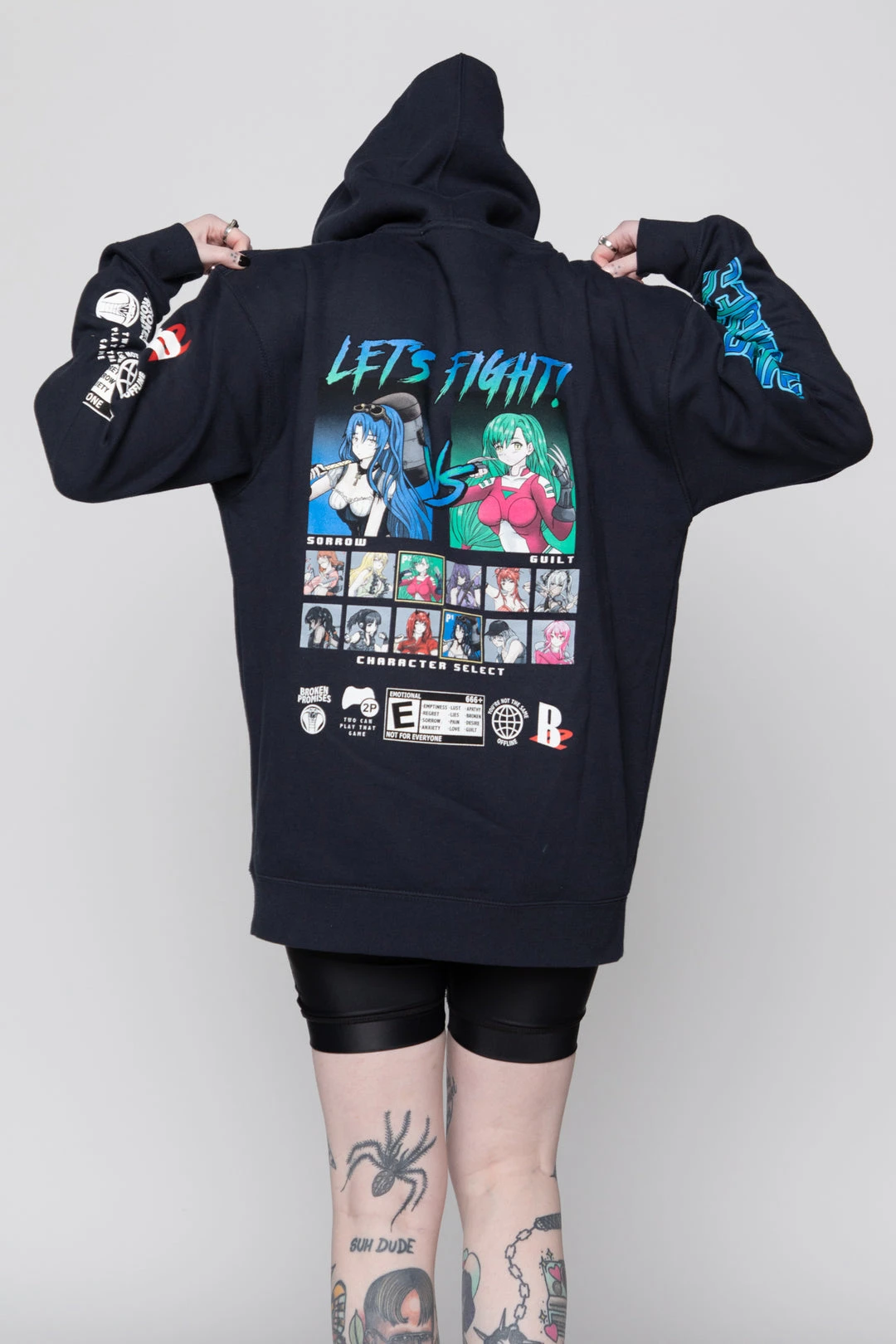 BROKEN PROMISES Let's Fight Hoodie Navy