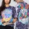 BROKEN PROMISES Up's And Down's Tie Dye Tee Purple