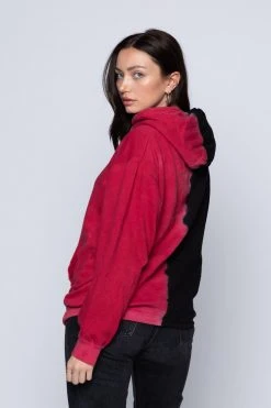 BROKEN PROMISES Tie Dye Hoodies Slogan Vintage Wash Split Dye Hoodie