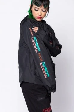 BROKEN PROMISES Destructive Nature Black Windbreaker