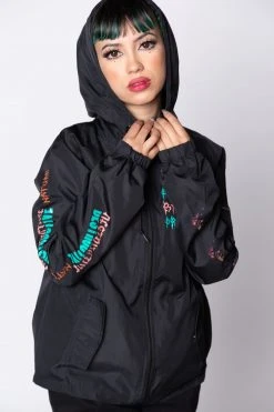 BROKEN PROMISES Destructive Nature Black Windbreaker