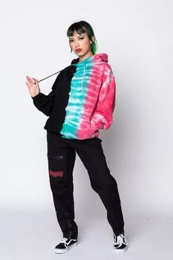 CASH Hoodies Slogan Tri-Color Dye Hoodie