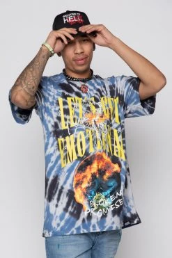 CASH Shirts Let's Get Emotional Tie Dye Tee Blue
