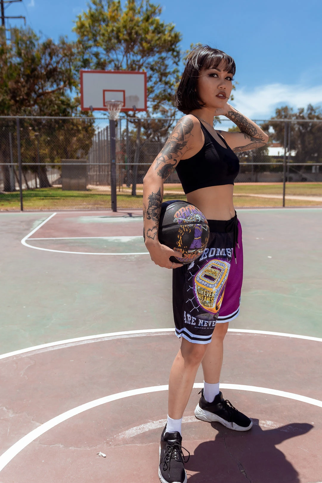 BROKEN PROMISES Bottoms Champion Ring Patchwork Shorts