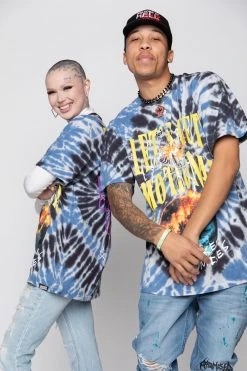 CASH Shirts Let's Get Emotional Tie Dye Tee Blue