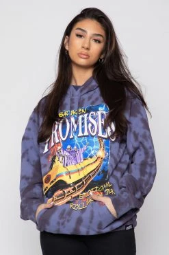 CASH Hoodies Up Down Tie Dye Hoodie Wash Blue